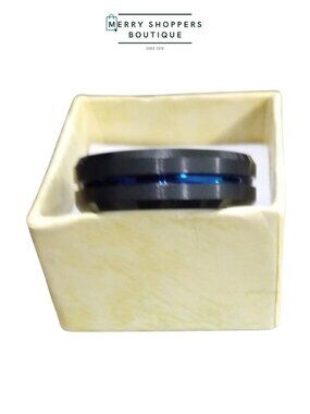 Blue Tungsten Carbide Ring
